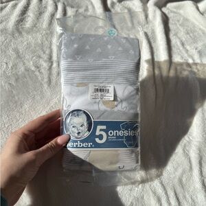Gerber Baby Onesies 5-Pack - Gray and White